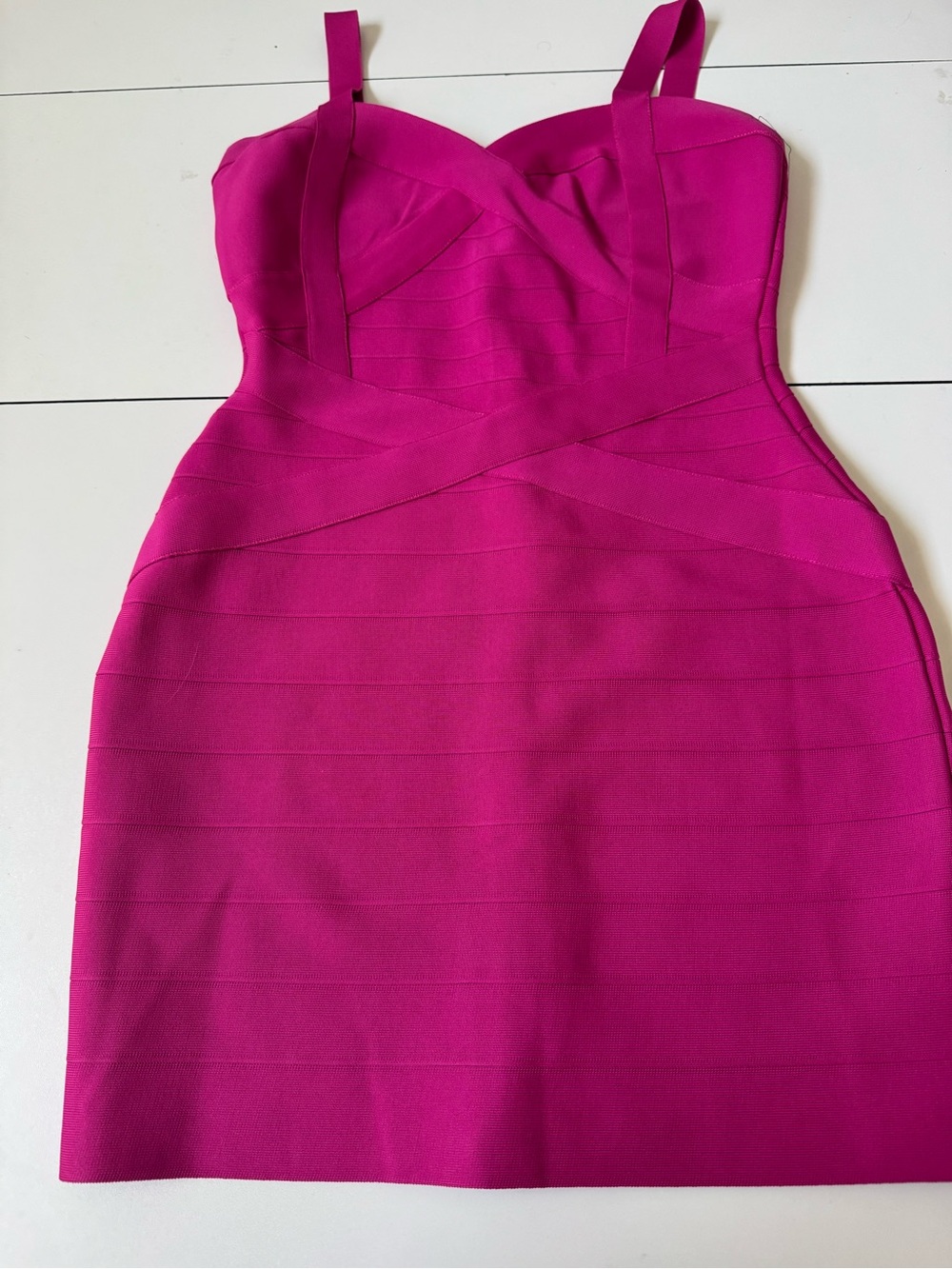 Strapless Bandage Mini Dress in Fuchsia